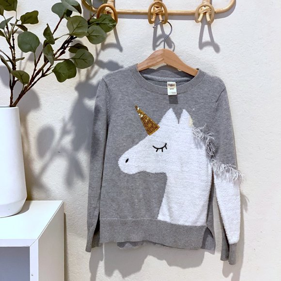 🦄 Grey Unicorn Sweater - Picture 1 of 1
